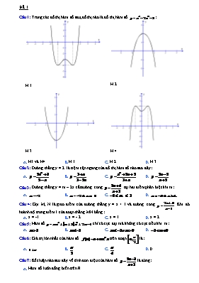 Bài tập trắc nghiệm Giải tích 12 - Đề 1+2+3